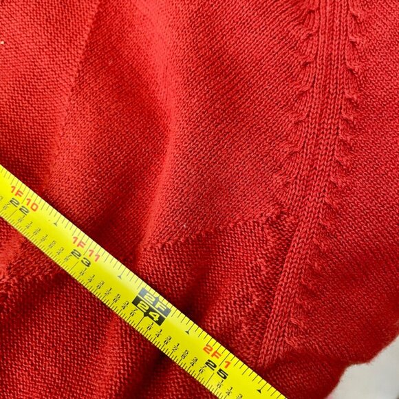 OSCAR DE LA RENTA SWEATER KNITTED 100% COTTON SZ XXL RED JUMPER AESTHETIC CORE - Picture 4 of 14